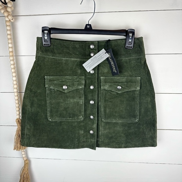 Blank NYC Denim - NWT Blank NYC real leather "crocodile tears" skirt